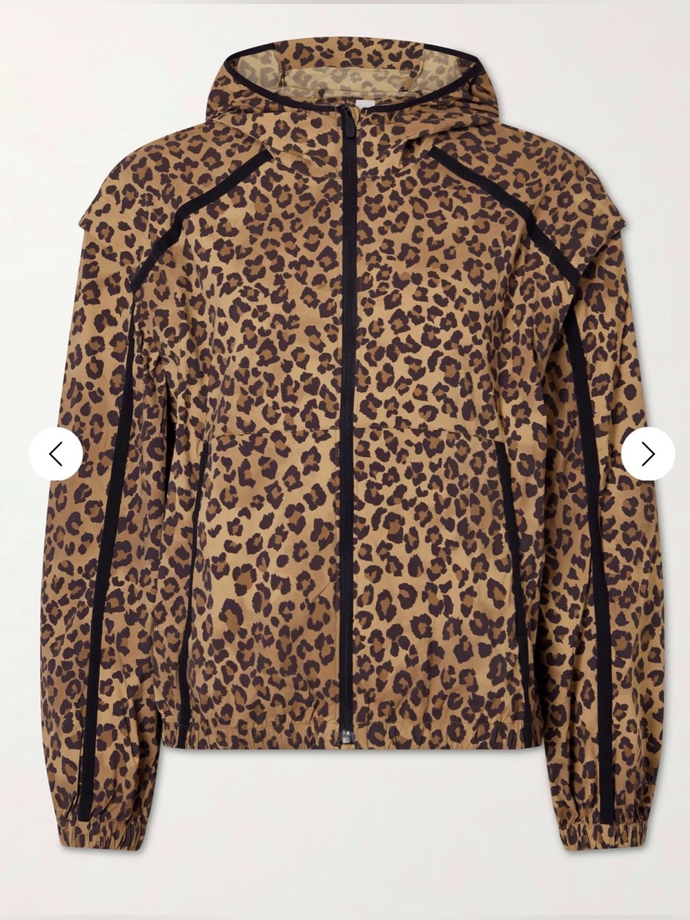 Lululemon track jacket vest zip up hooded leopard 6 small wind breaker bomber